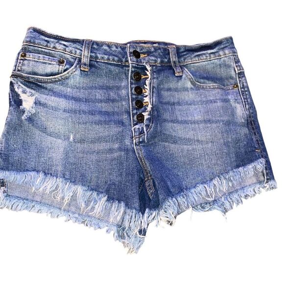 JUST USA Jean Shorts Size Large Distressed - Picture 1 of 12